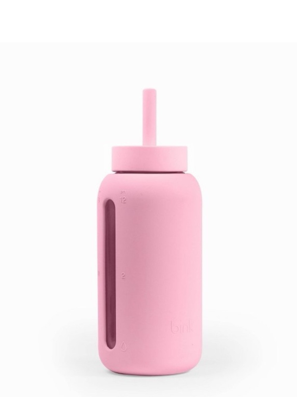 Bink 27 Oz. Day Water Bottle Straw Cap Glass New
